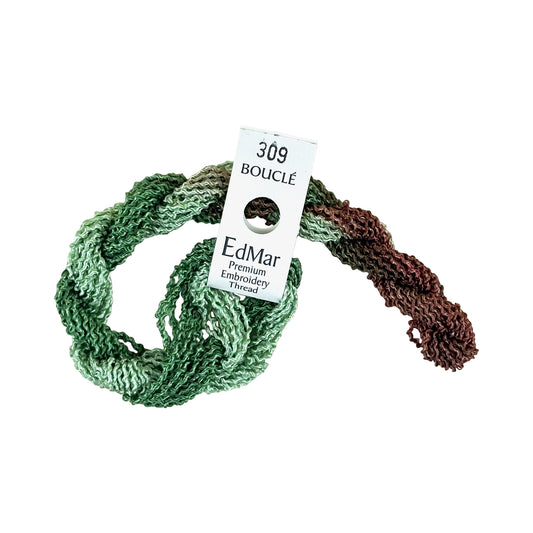 EdMar Boucle - 309 Light to Pale Moss Green and Brown