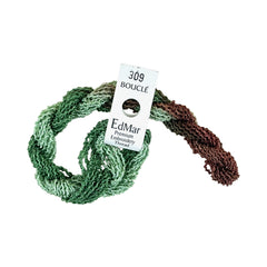 EdMar Boucle - 309 Light to Pale Moss Green and Brown