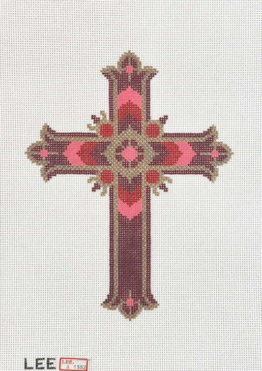 Lee's Needle Arts Cross Red and Pink Needlepoint Canvas