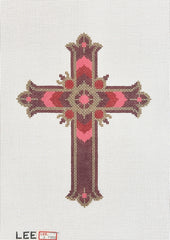 Lee's Needle Arts Cross Red and Pink Needlepoint Canvas