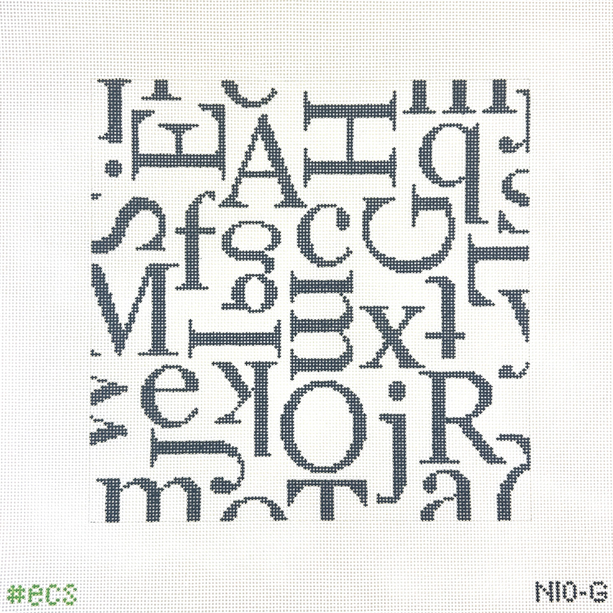 Elizabeth Crane Swartz Designs Glyph 10 Inch Square Needlepoint Canvas