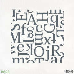 Elizabeth Crane Swartz Designs Glyph 10 Inch Square Needlepoint Canvas