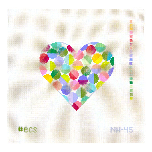 Elizabeth Crane Swartz Designs Lulu Heart Needlepoint Canvas
