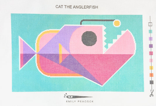 Emily Peacock Cat the Anglerfish Needlepoint Canvas -14M