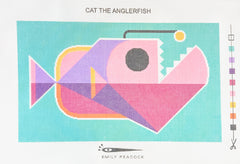 Emily Peacock Cat the Anglerfish Needlepoint Canvas -14M