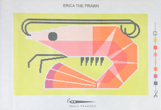 Emily Peacock Erica the Prawn Needlepoint Canvas - 14M