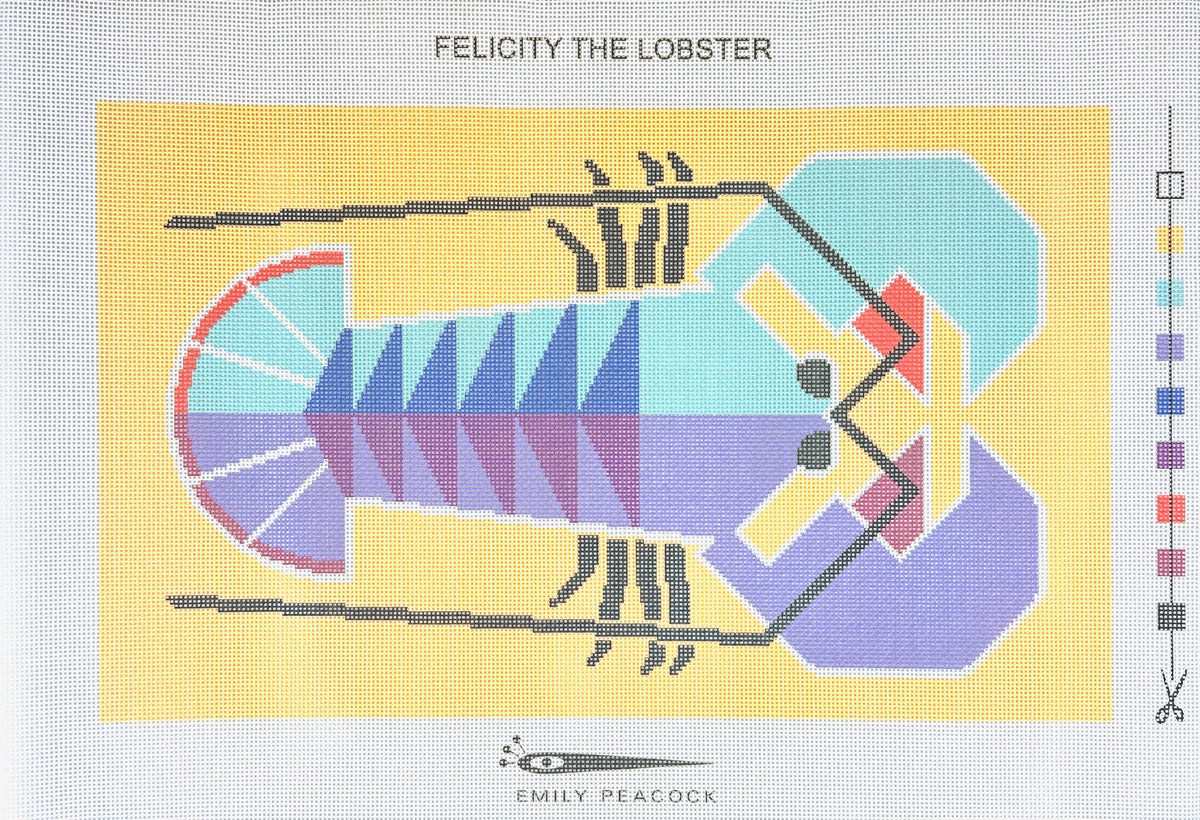 Emily Peacock Felicity the Lobster Needlepoint Canvas - 14M