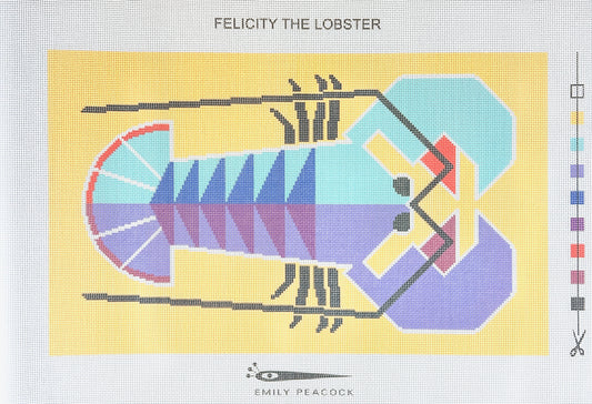 Emily Peacock Felicity the Lobster Needlepoint Canvas - 14M