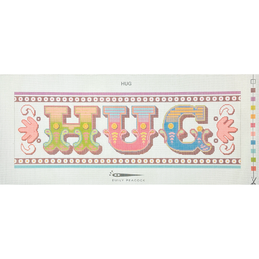 Emily Peacock Hug Needlepoint Canvas - 14M