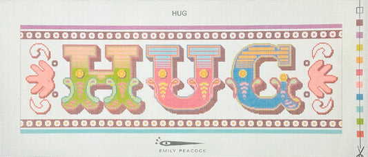 Emily Peacock Hug Needlepoint Canvas