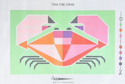 Emily Peacock Tina the Crab Needlepoint Canvas - 14M