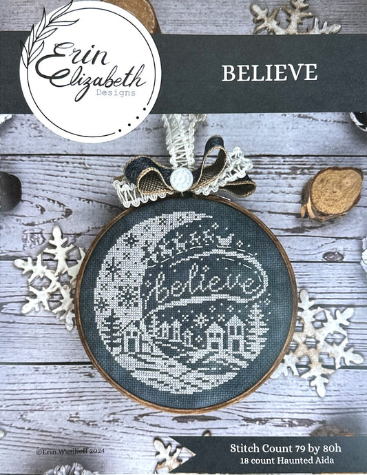 Erin Elizabeth Designs Believe Cross Stitch Pattern
