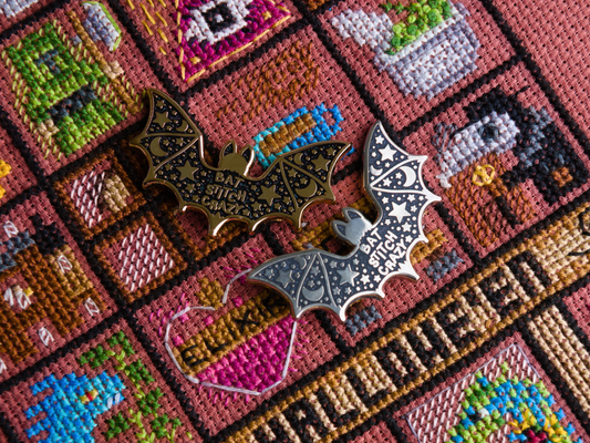 Stitchonomy Bat Stitch Crazy Needle Minder Silver Needle Minder