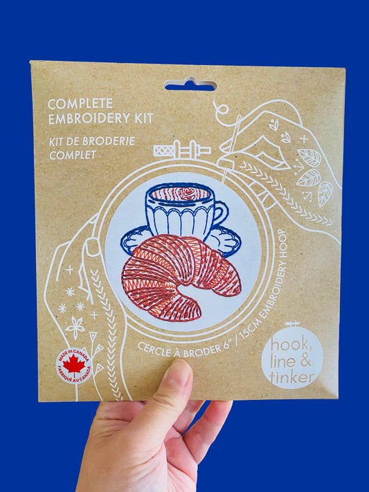 Hook Line and Tinker Croissant Embroidery Kit