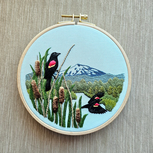 Jessica Long Embroidery Red-Winged Blackbirds Embroidery Kit