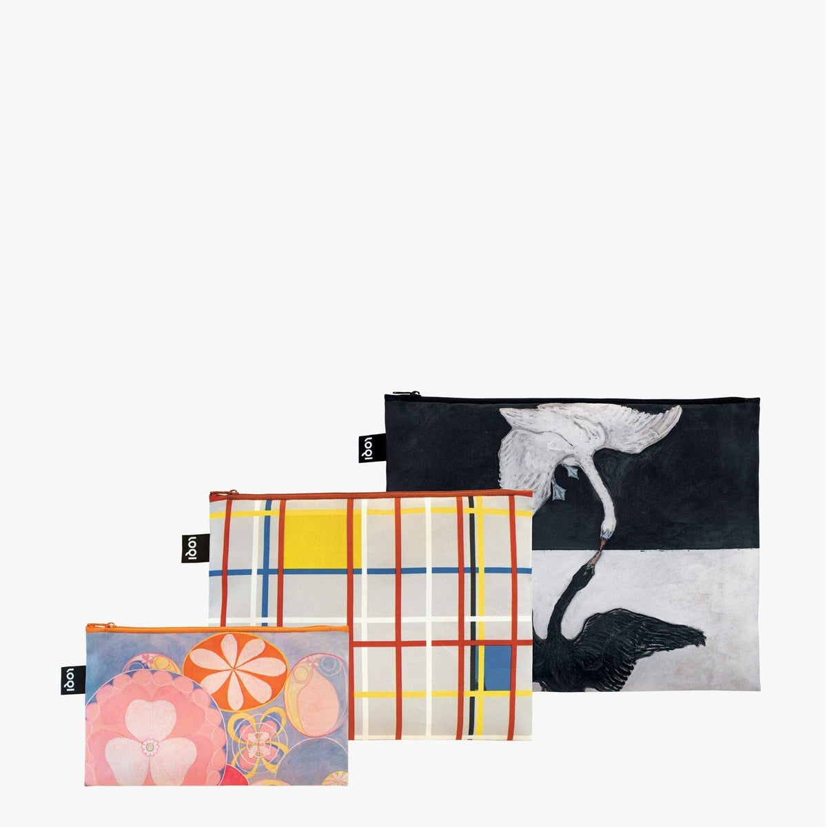 LOQI Hilma of Klint and Mondrian Recycled Project Bags - Set of 3