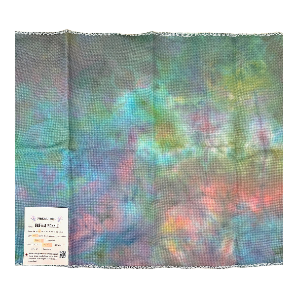 18 ct Fiberlicious Hand Dyed Aida Cross Stitch Fabric - Dream Drizzle