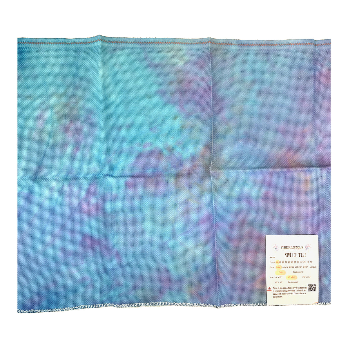 16 ct Fiberlicious Hand Dyed Aida Cross Stitch Fabric - Sweet Tea