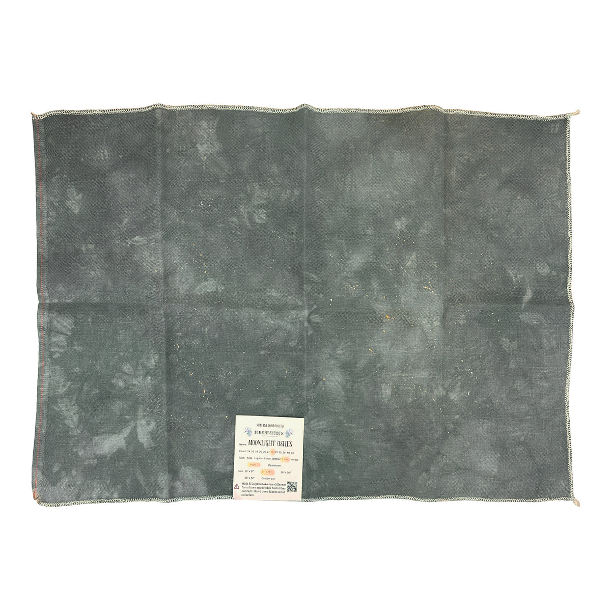28 ct Fiberlicious Hand Dyed Linen Cross Stitch Fabric - Moonlit Ashes Dusted