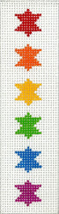 Kate Dickerson Needlepoint Collections Mezuzah - Rainbow Stars of David - Multi on White Needlepoint Canvas