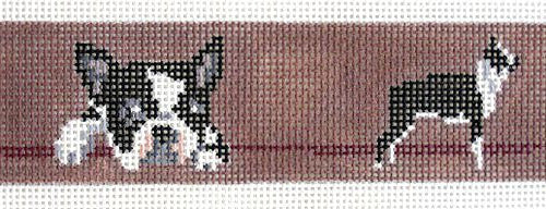 Barbara Russell Boston Terrier Belt Needlepoint Canvas