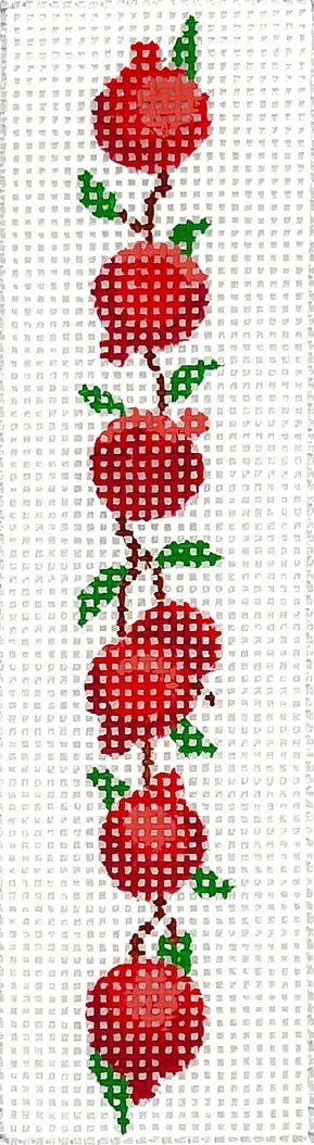 Kate Dickerson Needlepoint Collections Mezuzah - Pomegranates - on White Needlepoint Canvas