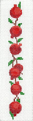 Kate Dickerson Needlepoint Collections Mezuzah - Pomegranates - on White Needlepoint Canvas