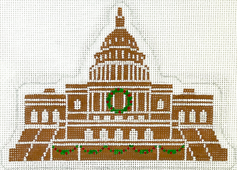 Kate Dickerson Needlepoint Collections Gingerbread Monument Us Capital Needlepoint Canvas