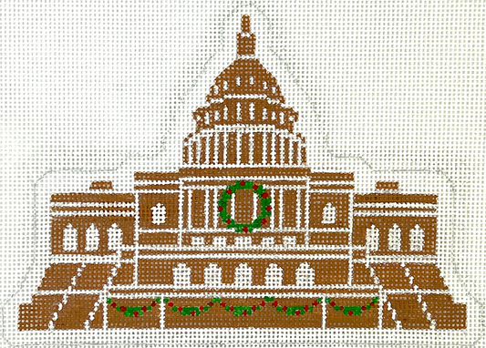 Kate Dickerson Needlepoint Collections Gingerbread Monument Us Capital Needlepoint Canvas