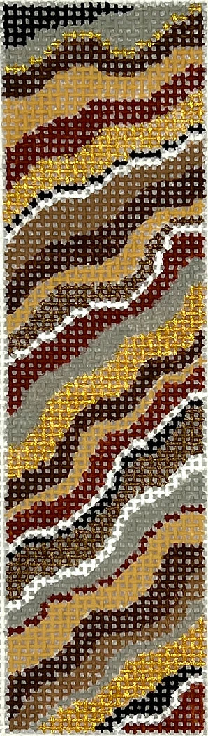 Kate Dickerson Needlepoint Collections Mezuzah - Pucci Inspired - Tans, Browns, Grey, Black, Gold & Bronze Needlepoint Canvas