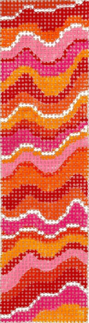 Kate Dickerson Needlepoint Collections Mezuzah - Pucci Inspired - Corals, Oranges, Reds & Pinks Needlepoint Canvas