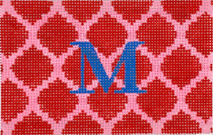 Kate Dickerson Needlepoint Collections Quatrefoil - Red & Pink Needlepoint Canvas