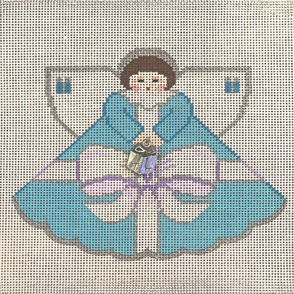 Painted Pony Designs Little Blue Box Angel Needlepoint Canvas