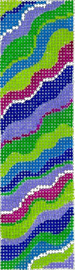 Kate Dickerson Needlepoint Collections Mezuzah - Pucci Inspired - Blues, Purples & Greens Needlepoint Canvas