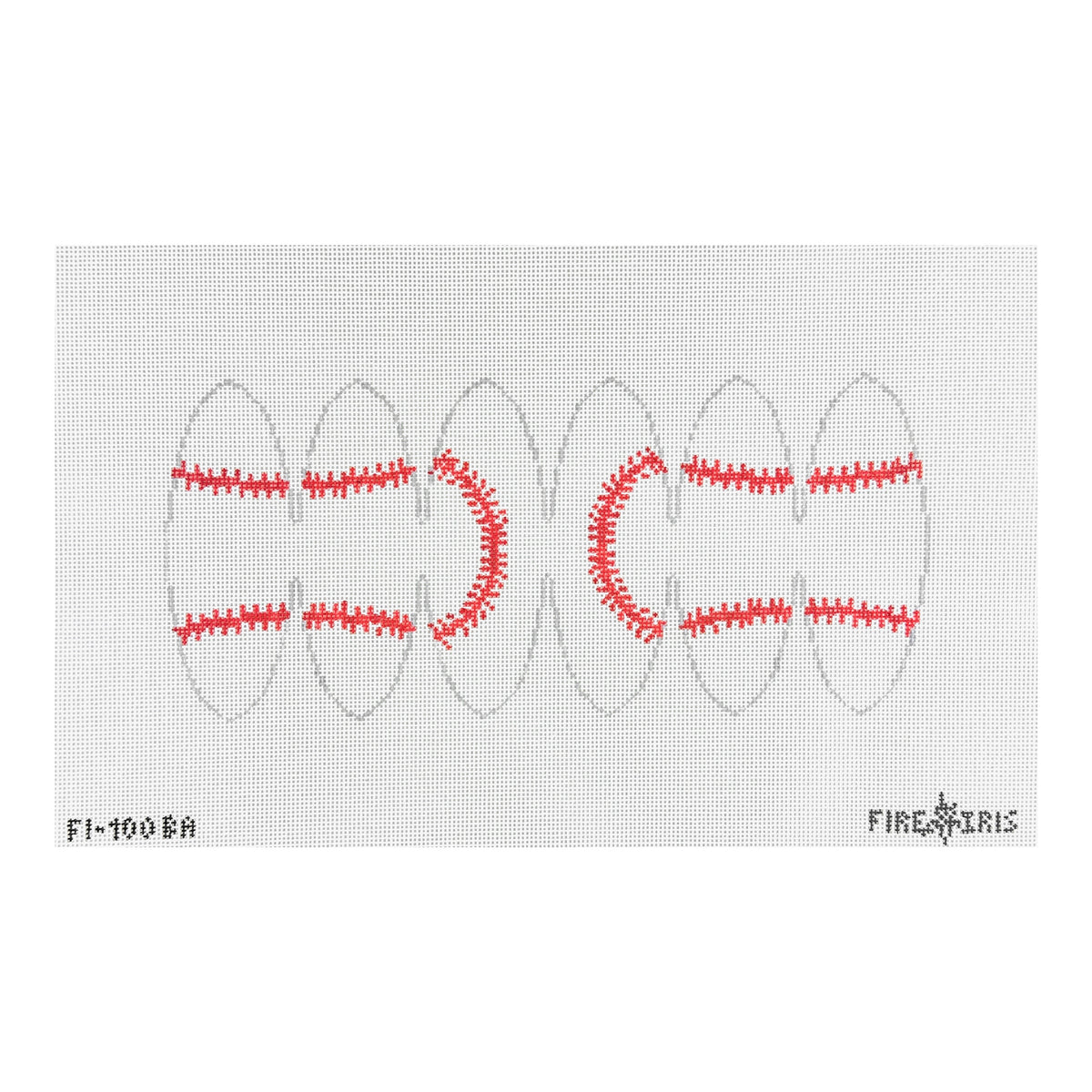 Fire and Iris 3D Baseball Needlepoint Canvas