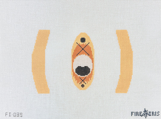 Fire and Iris 3D Kayak Needlepoint Canvas