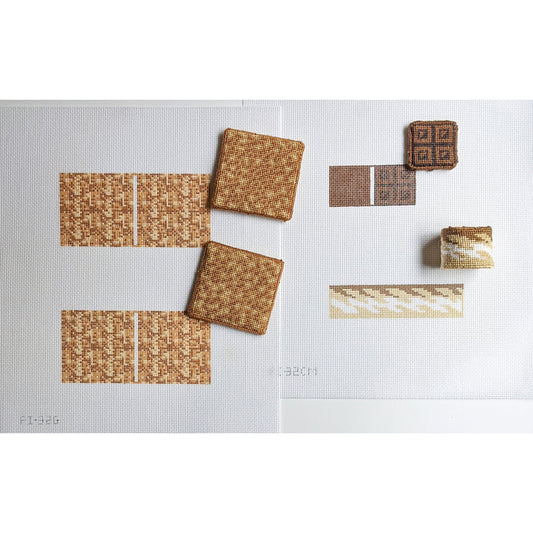 Fire and Iris 3D Smores - Graham Crackers and Marshmallow Set Needlepoint Canvas
