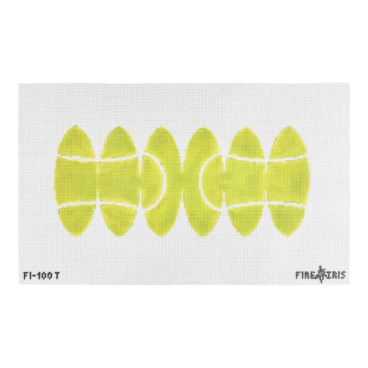 Fire and Iris 3D Tennis Ball Needlepoint Canvas
