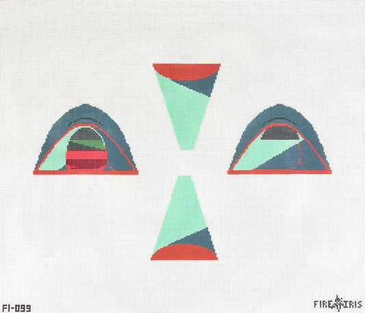 Fire and Iris 3D Tent Needlepoint Canvas