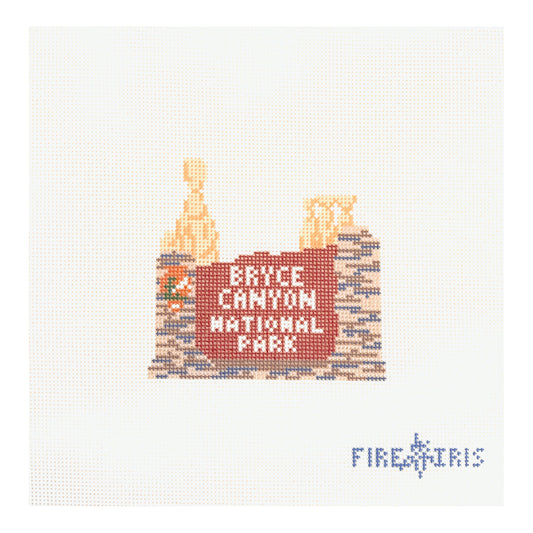 Fire and Iris Bryce Canyon Sign Needlepoint Canvas