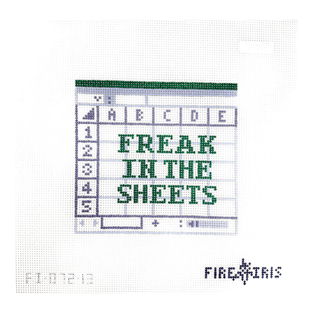 Fire and Iris Freak in the Sheets Needlepoint Canvas