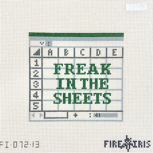 Fire and Iris Freak in the Sheets Needlepoint Canvas