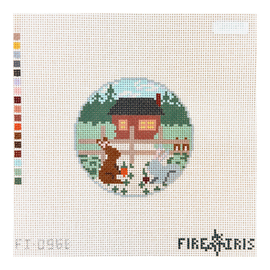 Fire and Iris Garden Party Needlepoint Canvas