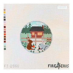 Fire and Iris Garden Party Needlepoint Canvas