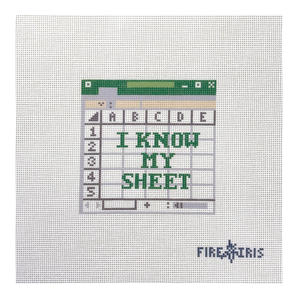 Fire and Iris I Know My Sheet Office Coaster Needlepoint Canvas