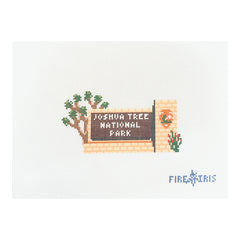 Fire and Iris Joshua Tree Sign Needlepoint Canvas