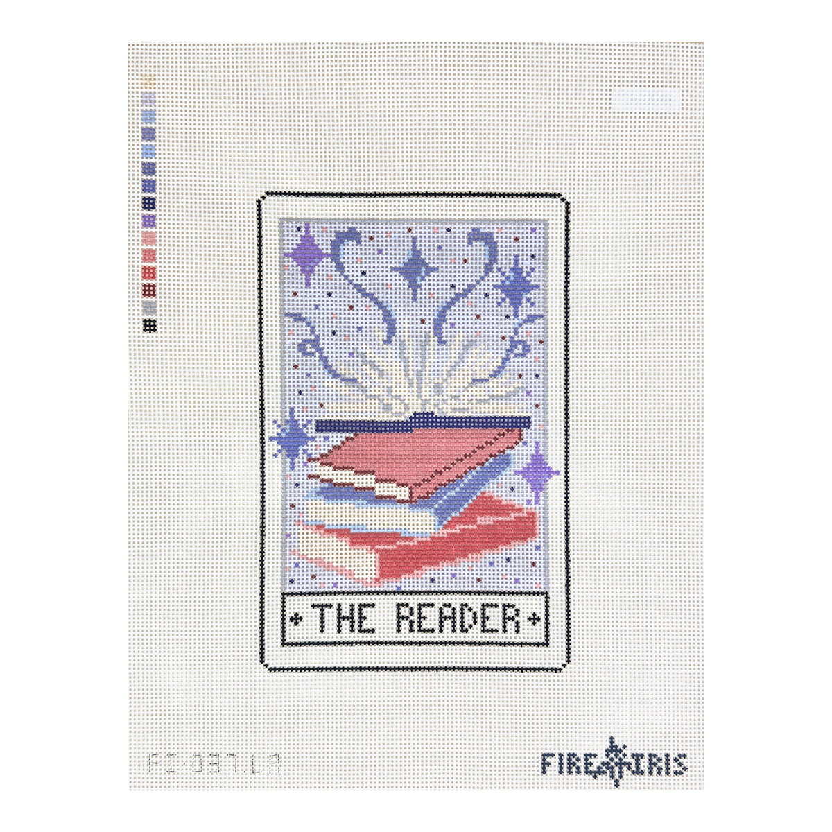 Fire and Iris The Reader Tarot Card E-Reader Case Needlepoint Canvas