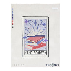 Fire and Iris The Reader Tarot Card E-Reader Case Needlepoint Canvas