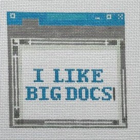 Fire and Iris Office Coaster - I Like Big Docs Needlepoint Canvas