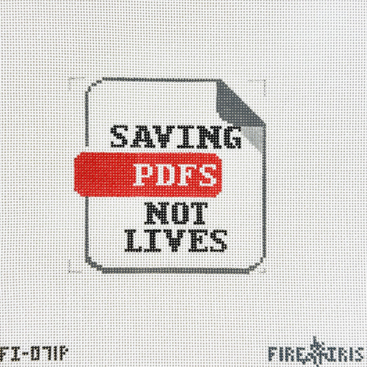 Fire and Iris Office Coaster - PDFs Needlepoint Canvas
